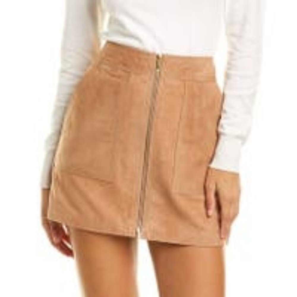 Trina Turk harvest suede mini skirt beige size 0
